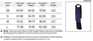 Size chart showing bust, waist, and hip measurements for sexy backless evening dresses
