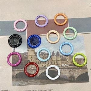 Colorful metal spring o-rings for DIY crafts displayed on a vintage newspaper background
