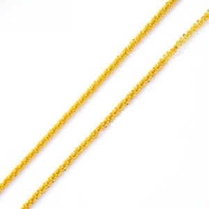 Detail of 18k gold plated snake bone chain showing intricate braided link texture