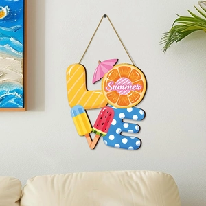 Sommer-LOVE-Buchstaben-Holzschild mit Eis- und Wassermelonen-Partydekoration