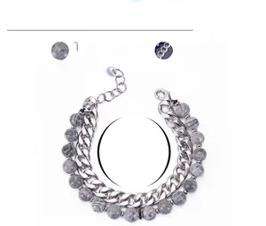 Spécifications détaillées du bracelet double épaisseur pour homme avec pierre et acier
