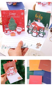 Christmas 3D pop-up greeting cards handmade holiday blessing cards for gifts and teachers.