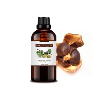 100ml Pure Organic Camellia Seed Oil for hair and face in dark amber glass bottle