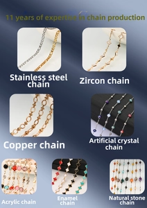Detail showcasing various 6mm jewelry chains in stainless steel, zircon, and enamel