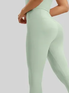 Pantalon de Yoga Femme Taille Haute Leggings de Sport Push Up Séchage Rapide Collants Athlétiques Course Fitness Gym Wear Ajusté