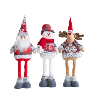 Charming Christmas plush trio with Santa, Snowman and Reindeer for holiday home decor