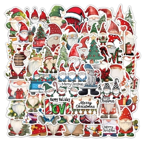 50pcs waterproof Christmas gnome stickers set for luggage and festive party decoration