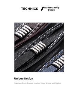 Detailed macro shot of multi-layer braided leather bracelet with stainless steel magnetic clasp