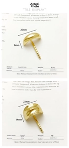 Größentabelle für goldene Zopfhalter aus Legierung mit Maßen und Spezifikationen