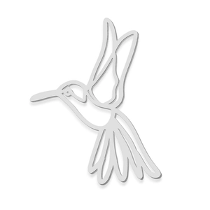 Detailed view of hummingbird pendant in silver finish for DIY necklace jewelry projects