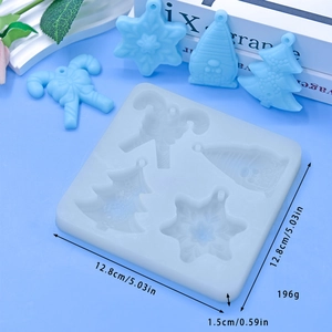 Christmas silicone mold with tree, snowflake, cane and gnome shapes for DIY baking
