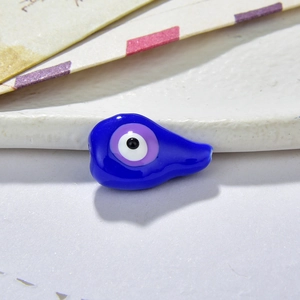 Blue resin Evil Eye gourd-shaped charm bead for DIY handmade jewelry and accessory making