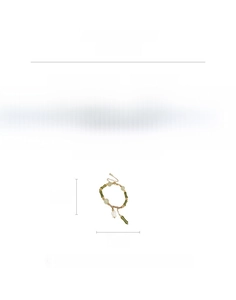 Détails techniques du bracelet rétro style bambou en cuivre et résine avec mesures