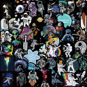 Space Astronaut Stickers Waterproof PVC Decals For Laptop Luggage Guitar Water Bottle Cartoon Graffiti Decorative