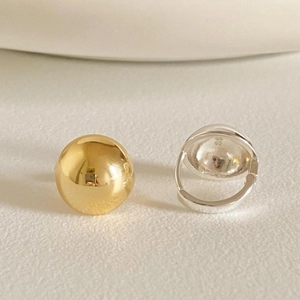 Minimalist 925 Sterling Silver Spherical Ear Studs High Polish Mirror Finish Geometric Ball Earrings For Women