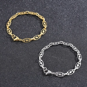 Minimalist gold and silver hollow oval chain necklaces with lobster clasp on black background