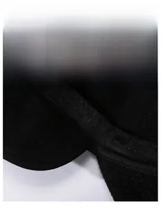 Detail of the widened sweatband inside the black winter baseball cap for men