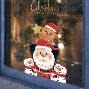 Christmas window stickers with Santa, reindeer and snowman for festive glass decoration