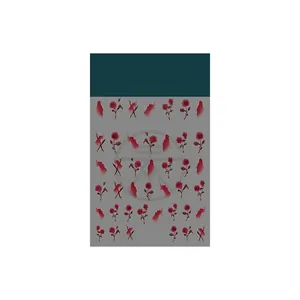 5D stereoscopic smudge rose nail art stickers with red vintage floral design TS-2346
