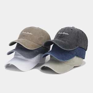 Collection de casquettes vintage délavées avec broderie baba en plusieurs couleurs