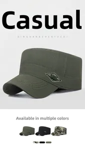 Detail of Army Spirit embroidery and stitching on a canvas cadet cap for men