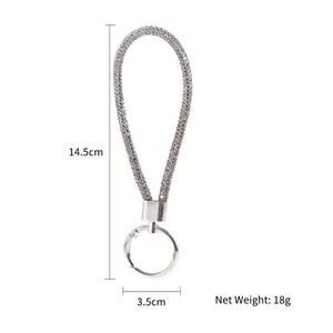 Elegant rhinestone keychain strap for handbags with 14.5cm length measurements