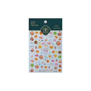 3D relief colorful cookie nail art stickers with cupcakes and stars TS-3775