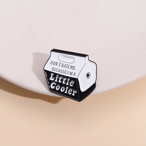 Creative Enamel Brooch Pin Alloy Cooler Shape Funny Pun Quote Badge For Clothes Bags Decoration Unisex Jewelry