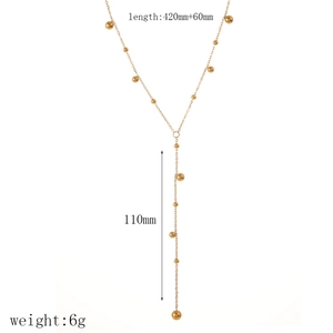 Paramètres de taille du collier à billes en or 18 carats avec longueur réglable affichés