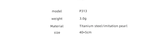 Specifications of titanium steel cross pendant necklace with pearl weight and size info