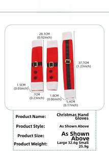Size chart showing height and width specifications for red Christmas handle covers