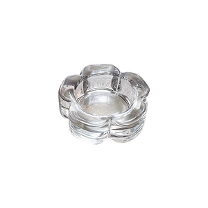 Minimalist flower shaped clear glass candle holder for romantic table decor