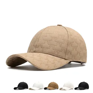 Structured baseball cap with M-pattern embroidery and wide brim in five colors