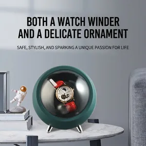 Automatic Watch Winder Silent Motor Space Capsule Design Single Mechanical Watch Rotator Case Anti-magnetic Dual Power Winding Box For Home Display
