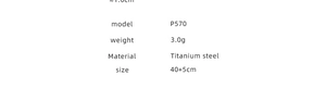 Specifications for irregular oval pendant: P570 titanium steel, 3g, 40+5cm length