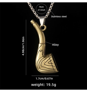 Tableau des tailles détaillé du collier pipe en acier inoxydable avec chaîne 70cm et pendentif