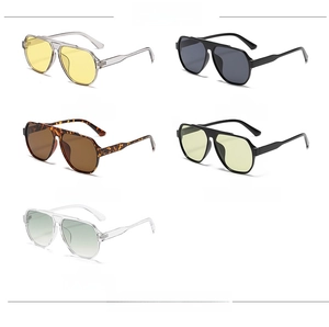 Five assorted pilot sunglasses in various lens tints and frames for color selection