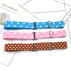 Three-pack of adjustable elastic belts for kids with heart and polka dot patterns