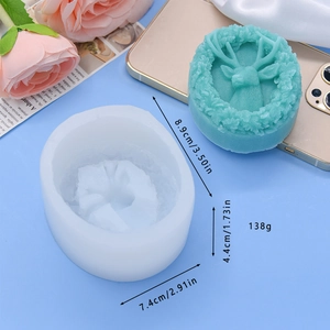 Silicone wreath deer head mold for DIY handmade cake soap or candle craft making