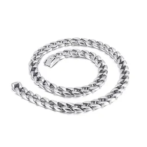 Collier Chaîne Cubaine En Acier Inoxydable Maille Gourmette Plate Streetwear Hip Hop Bijoux Minimalistes Hommes Femmes