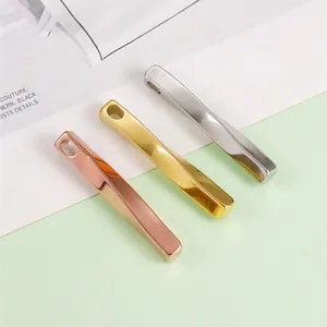 Twisted Geometric Bar Pendants 304 Stainless Steel Mirror Polished 3D Spiral Long Stick DIY Jewelry Making Charms