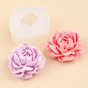 Flower Shape Silicone Mold For DIY Aromatherapy Candle Handmade Soap Plaster Desktop Decoration Peony Jasmine Rose