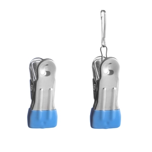 Stainless steel windproof clothes peg with blue non-slip coating and hanging hook