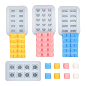 Pill and heart shaped silicone mold for DIY resin, chocolate and fondant crafts
