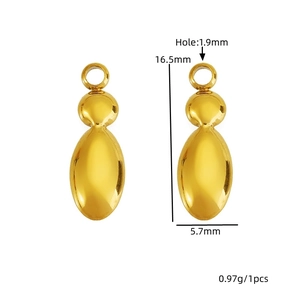 Pendentifs lettres bombées dorées avec dimensions pour création de bijoux