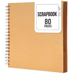 Album fotografico scrapbook in carta kraft marrone con 80 pagine e rilegatura a spirale