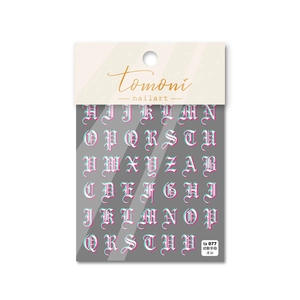 Autocollants ongles ultra-fins lettres gothiques effet fantôme rose et cyan