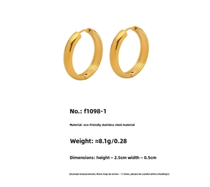 Detailed size and weight specs for gold plated stainless steel hoop earrings