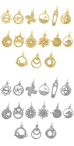 Selection of gold and silver plated MAMA and animal pendants with pavé cubic zirconia
