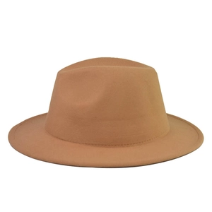 Classic khaki wool fedora hat with wide brim and stylish metal buckle belt accessory